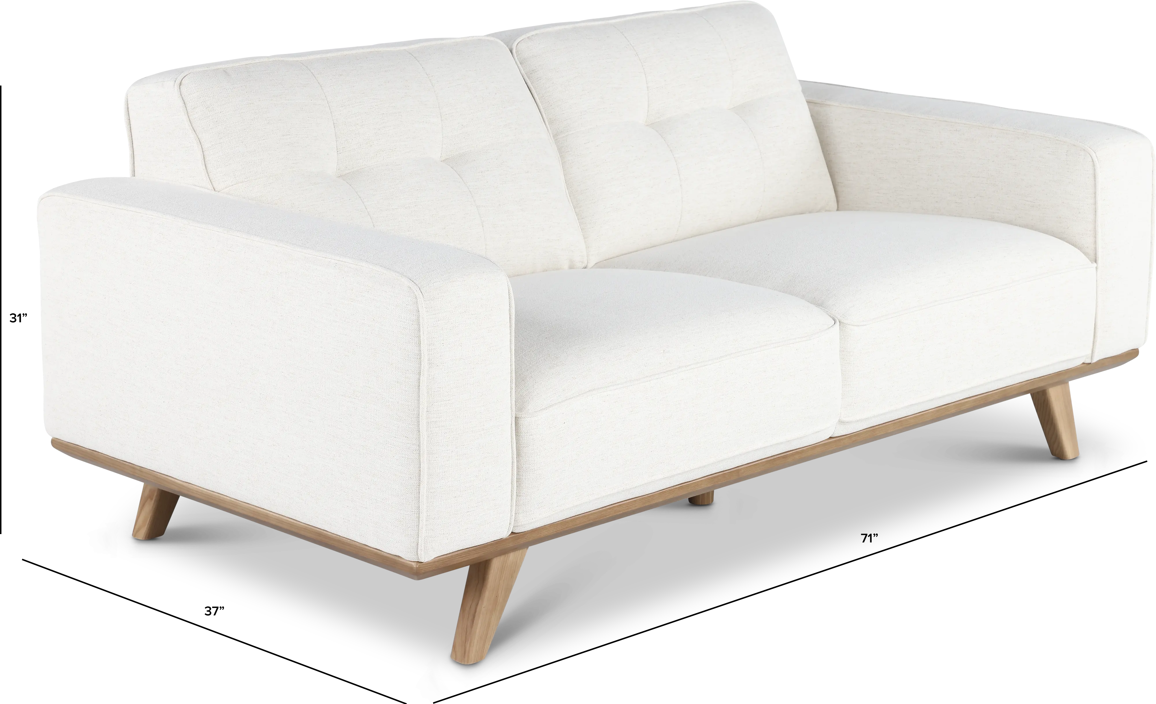 Nomad White Loveseat with Crypton Home Fabric-3