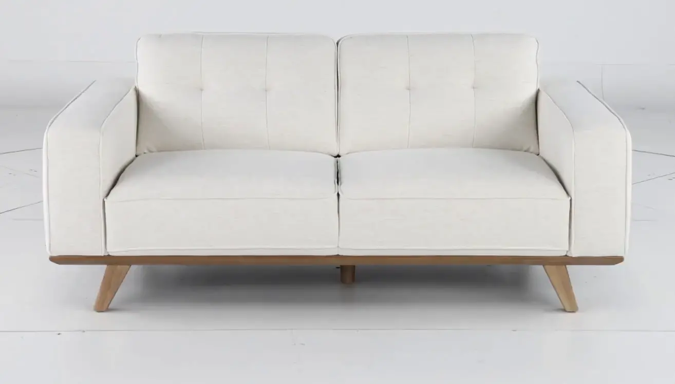 Nomad White Loveseat with Crypton Home Fabric-5