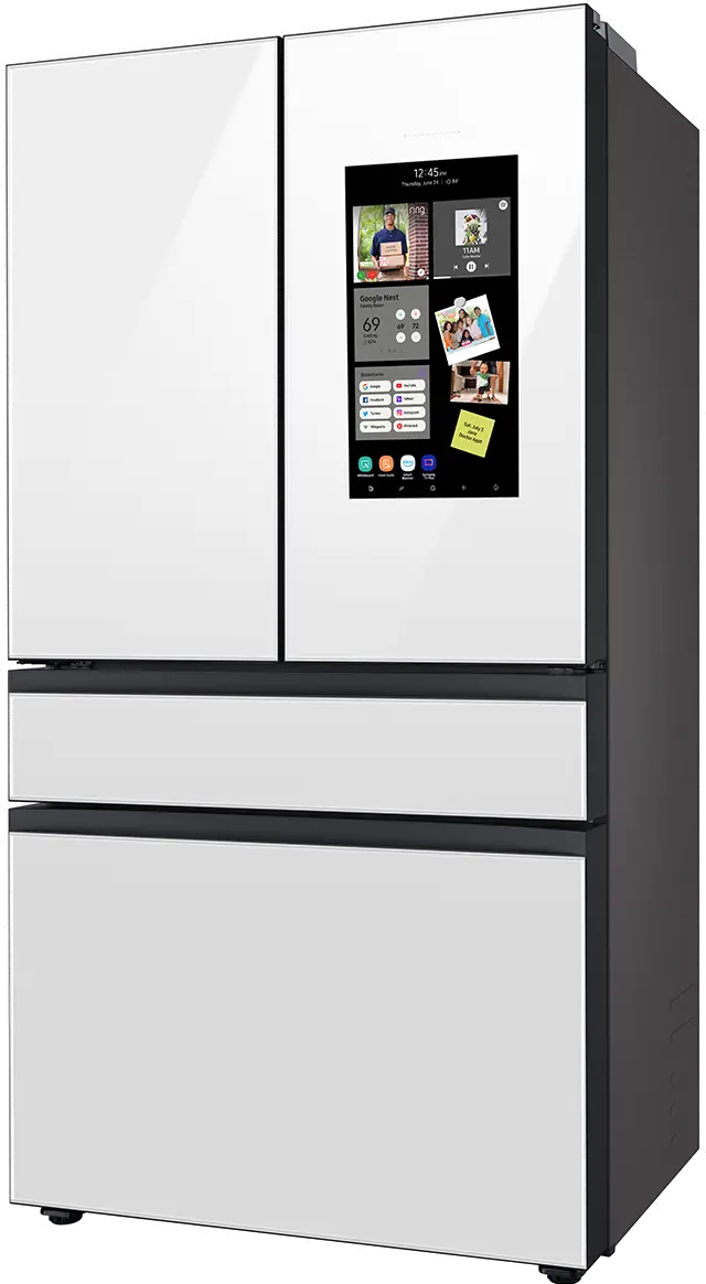 Samsung Bespoke 23 cu ft 4 Door French Door Refrigerator - Counter Depth White Glass-11