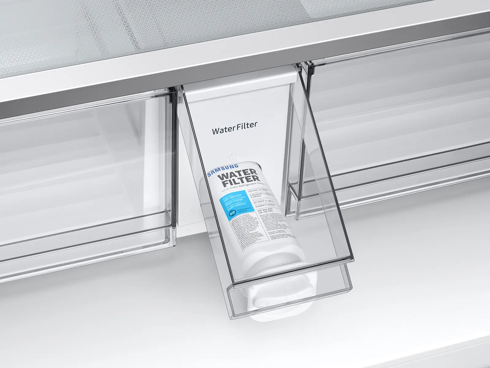 Samsung Bespoke 23 cu ft 4 Door French Door Refrigerator - Counter Depth White Glass-13