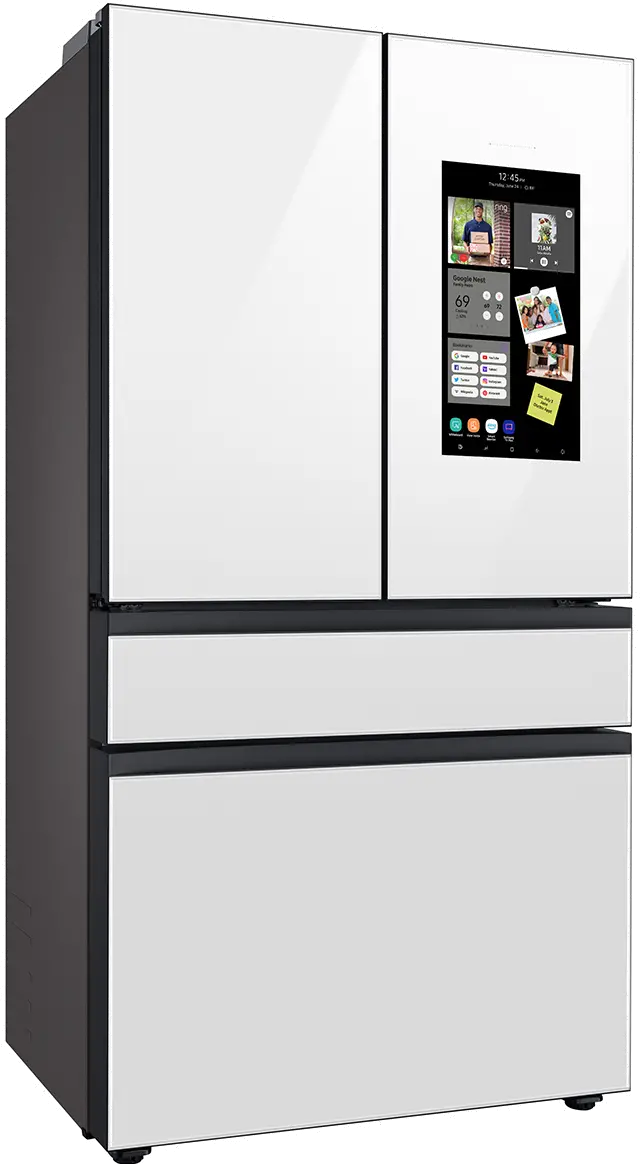 Samsung Bespoke 23 cu ft 4 Door French Door Refrigerator - Counter Depth White Glass-3