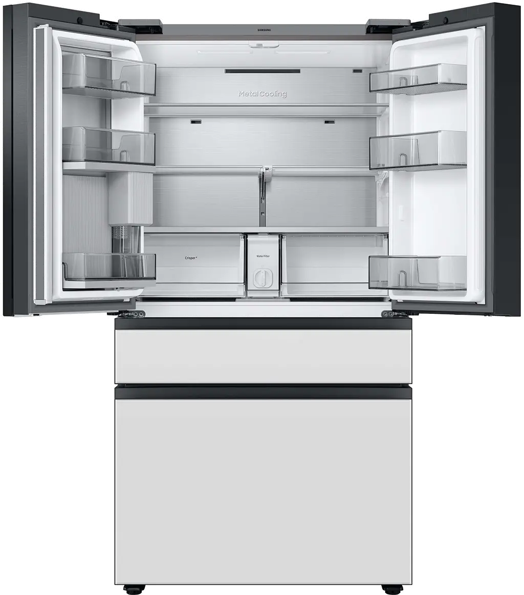 Samsung Bespoke 23 cu ft 4 Door French Door Refrigerator - Counter Depth White Glass-4