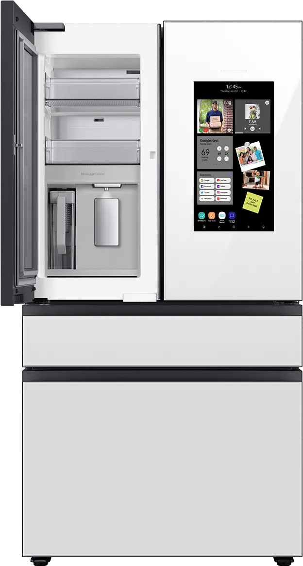 Samsung Bespoke 23 cu ft 4 Door French Door Refrigerator - Counter Depth White Glass-6