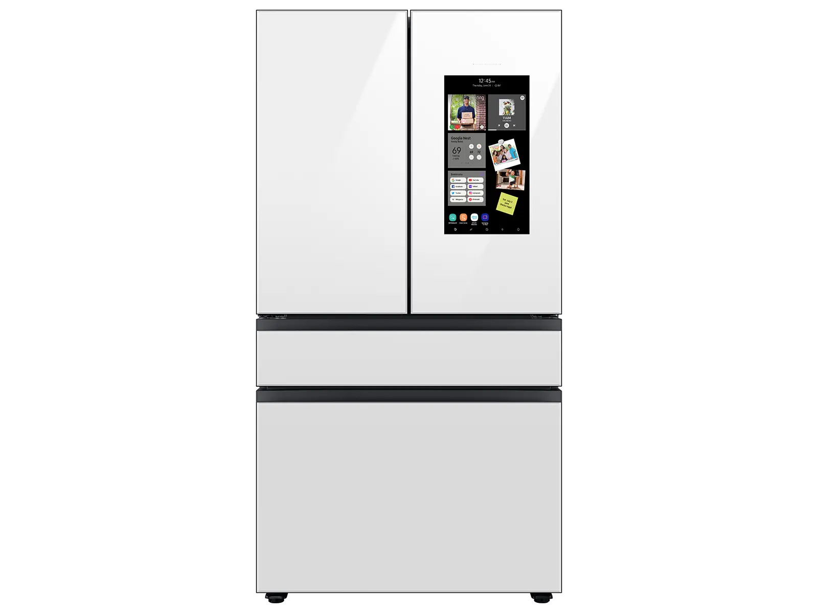 Samsung Bespoke 29 cu ft 4 Door Refrigerator - White Glass-1