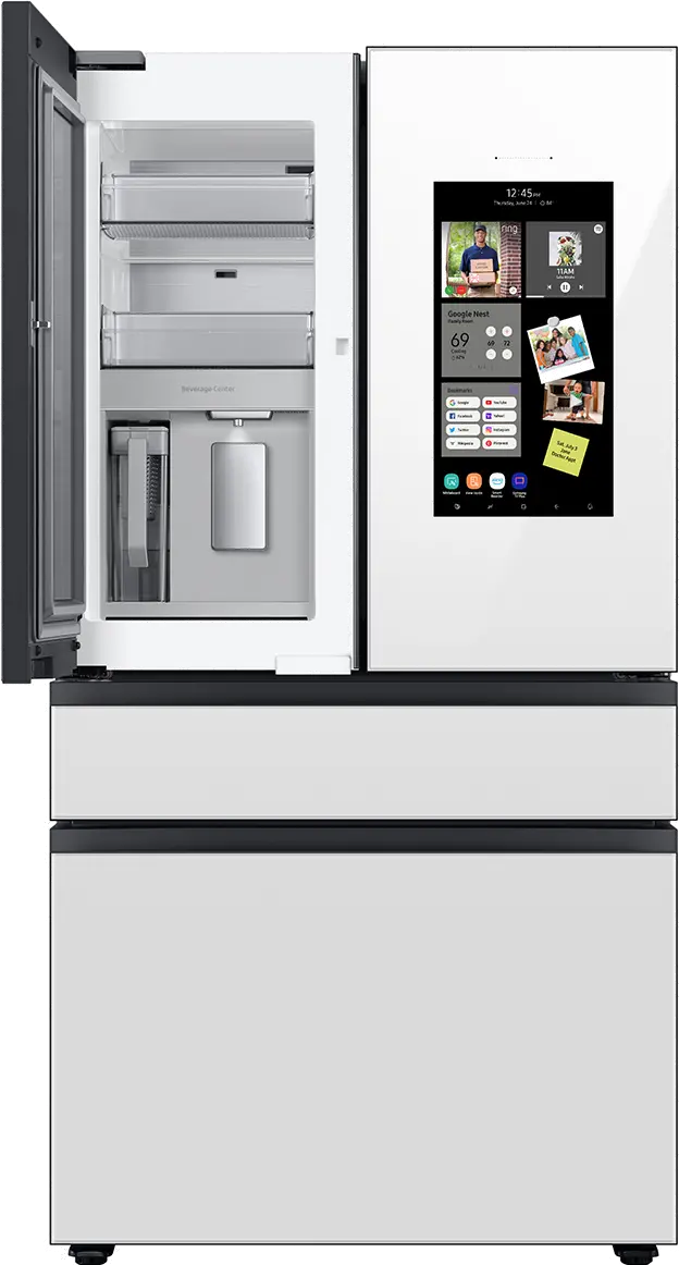 Samsung Bespoke 29 cu ft 4 Door Refrigerator - White Glass-1