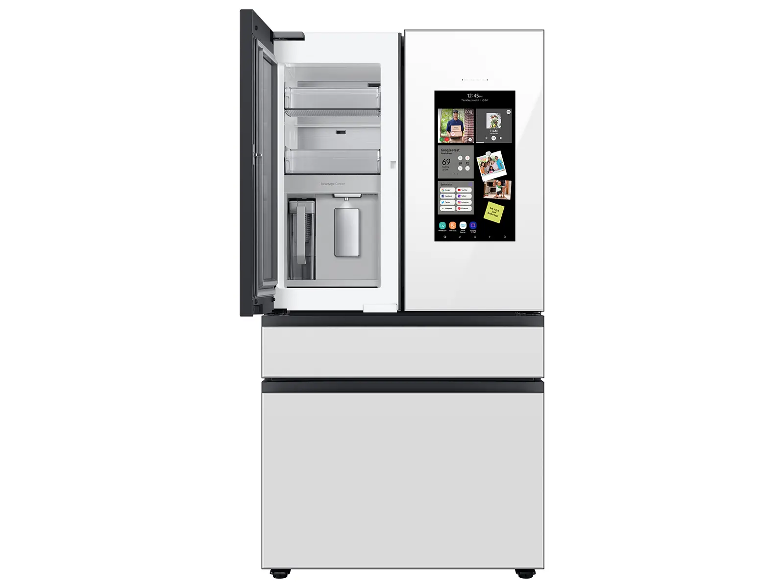 Samsung Bespoke 29 cu ft 4 Door Refrigerator - White Glass-3