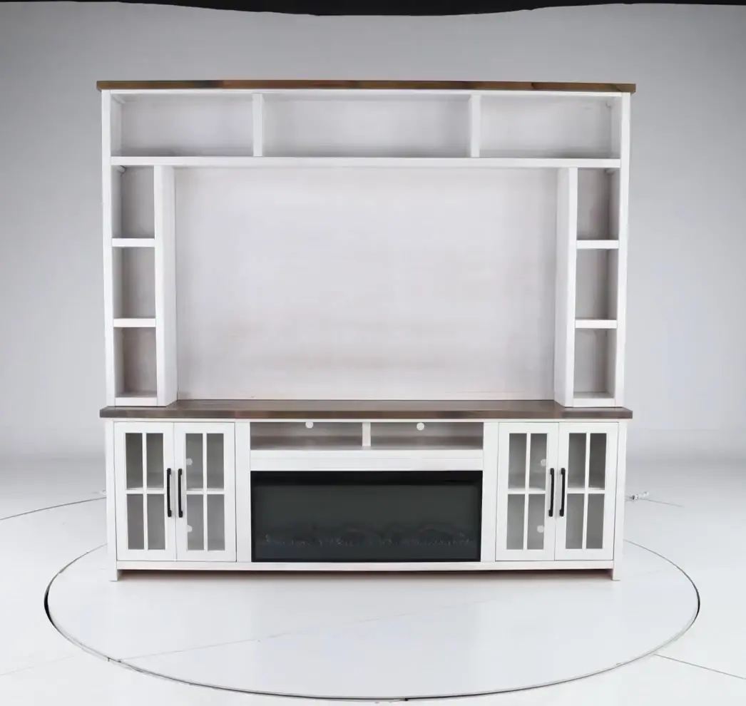 Hampton White Fireplace Entertainment Center-10