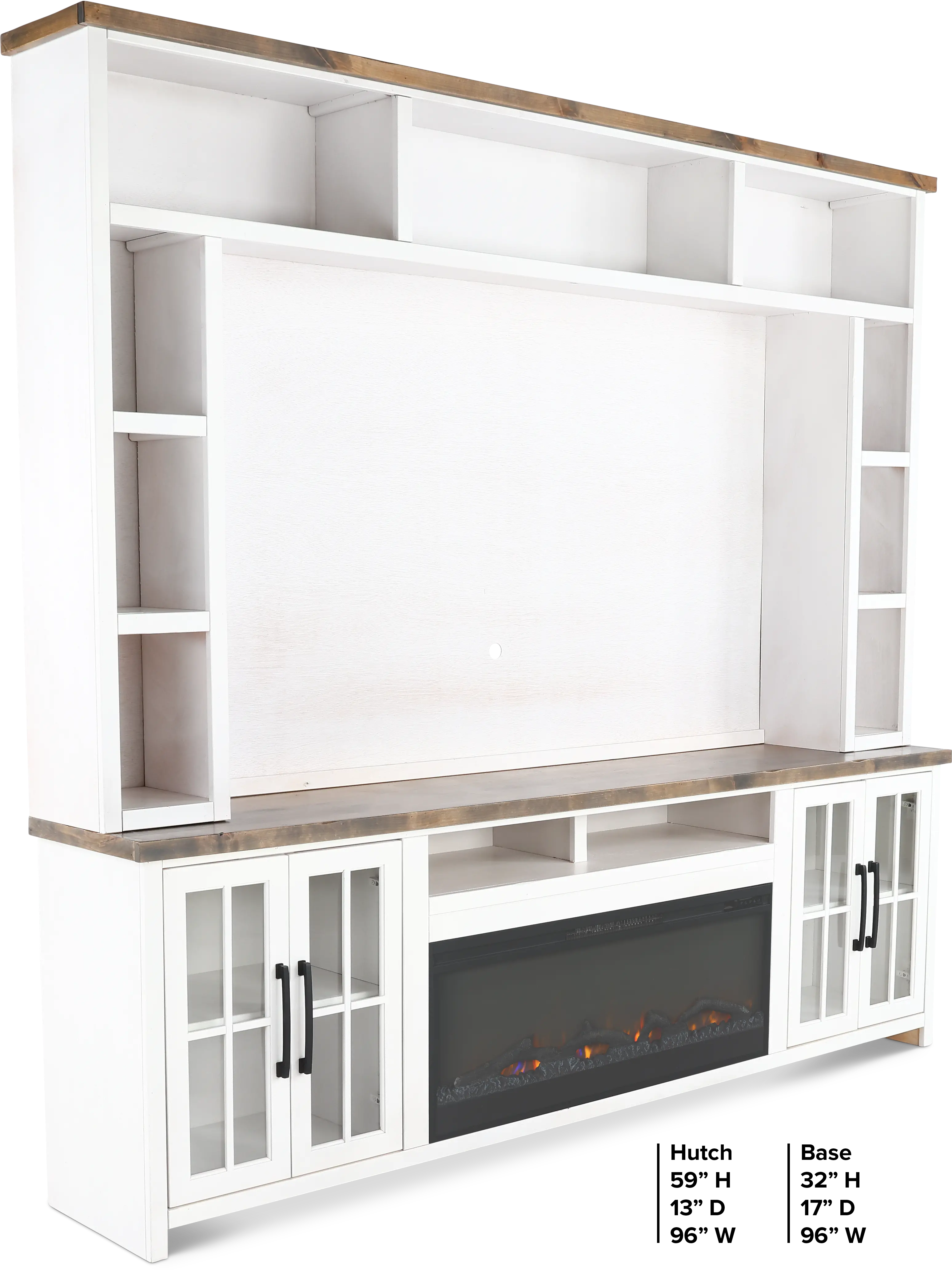 Hampton White Fireplace Entertainment Center-3