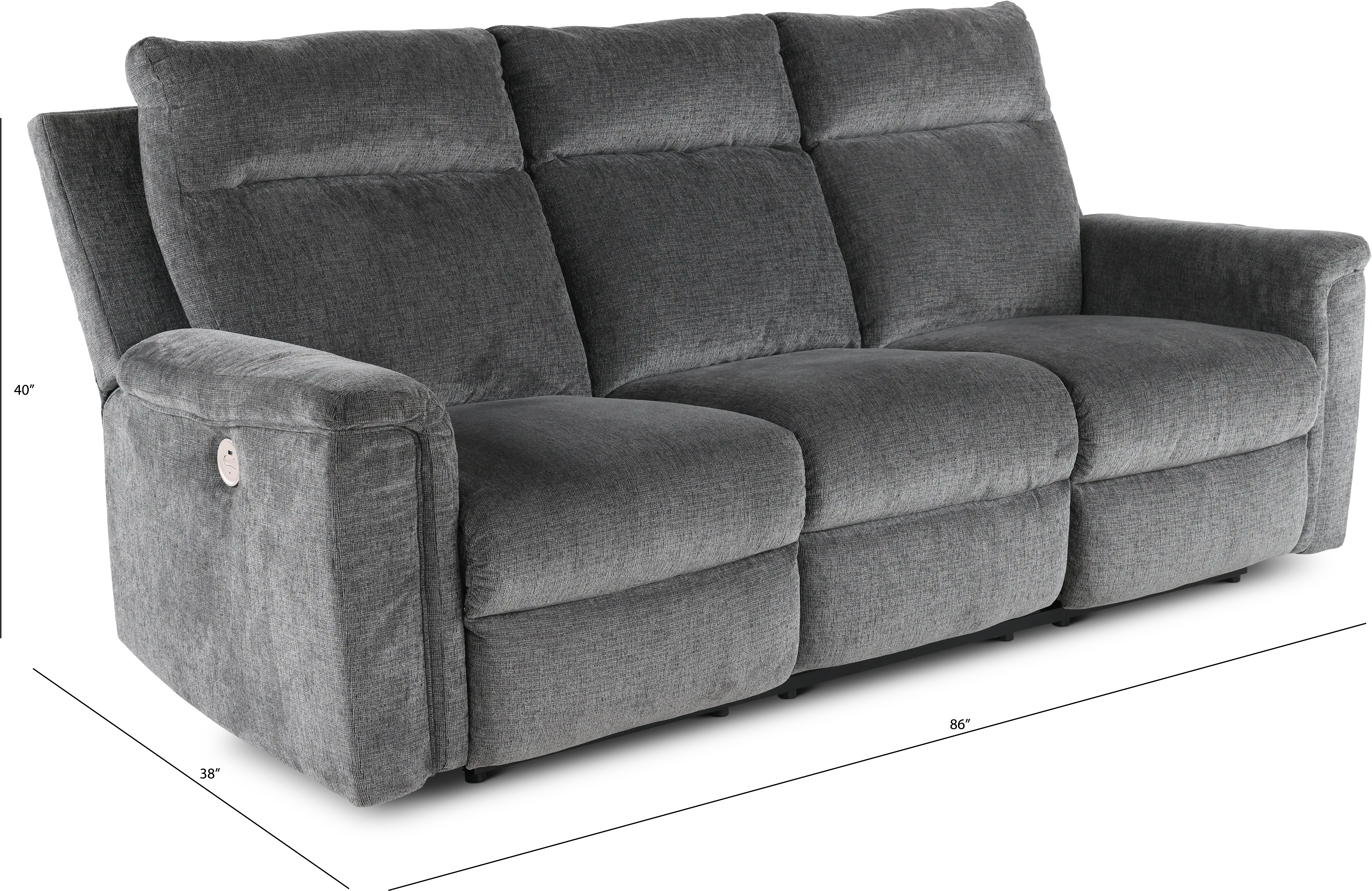 Barnsana Dark Gray Power Reclining Sofa-3