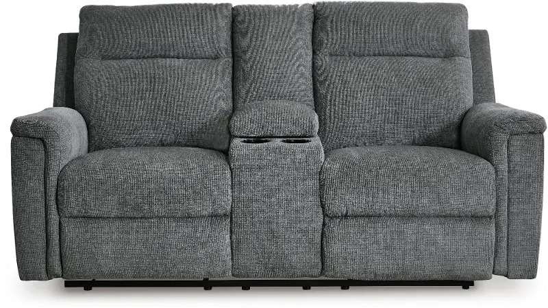 Barnsana Dark Gray Power Reclining Loveseat