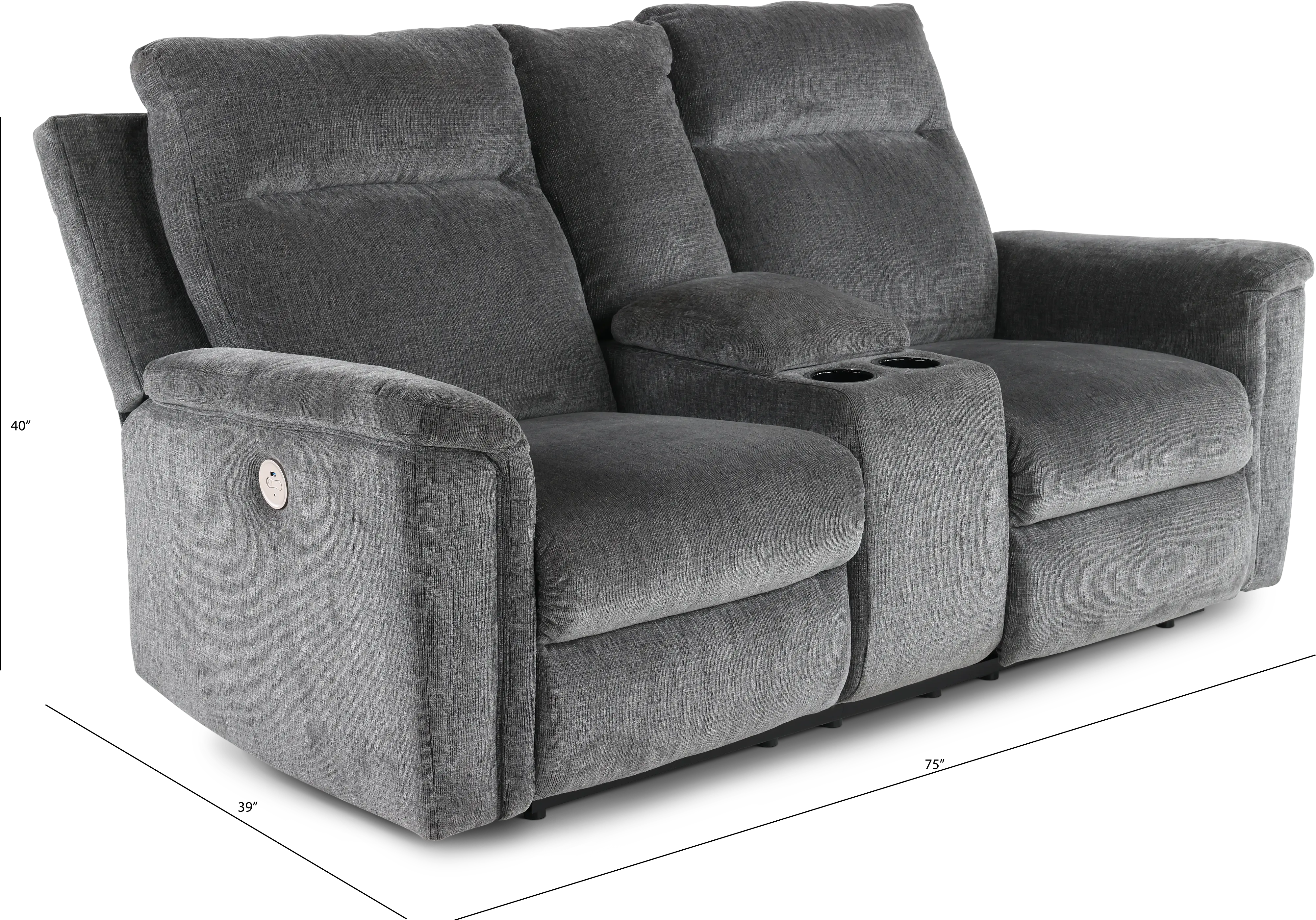 Barnsana Dark Gray Power Reclining Loveseat-3