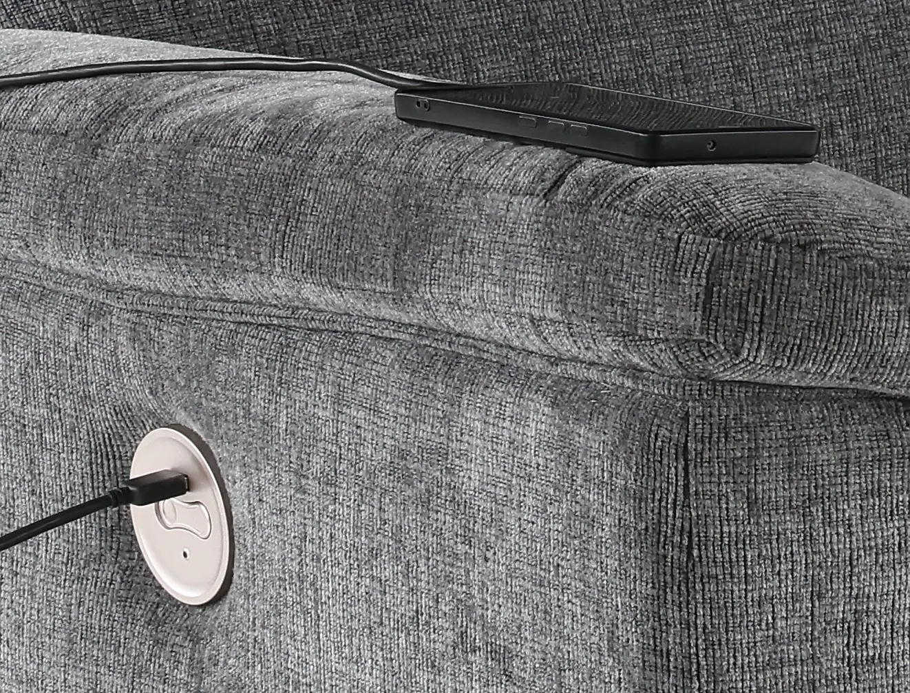 Barnsana Dark Gray Power Reclining Loveseat-9