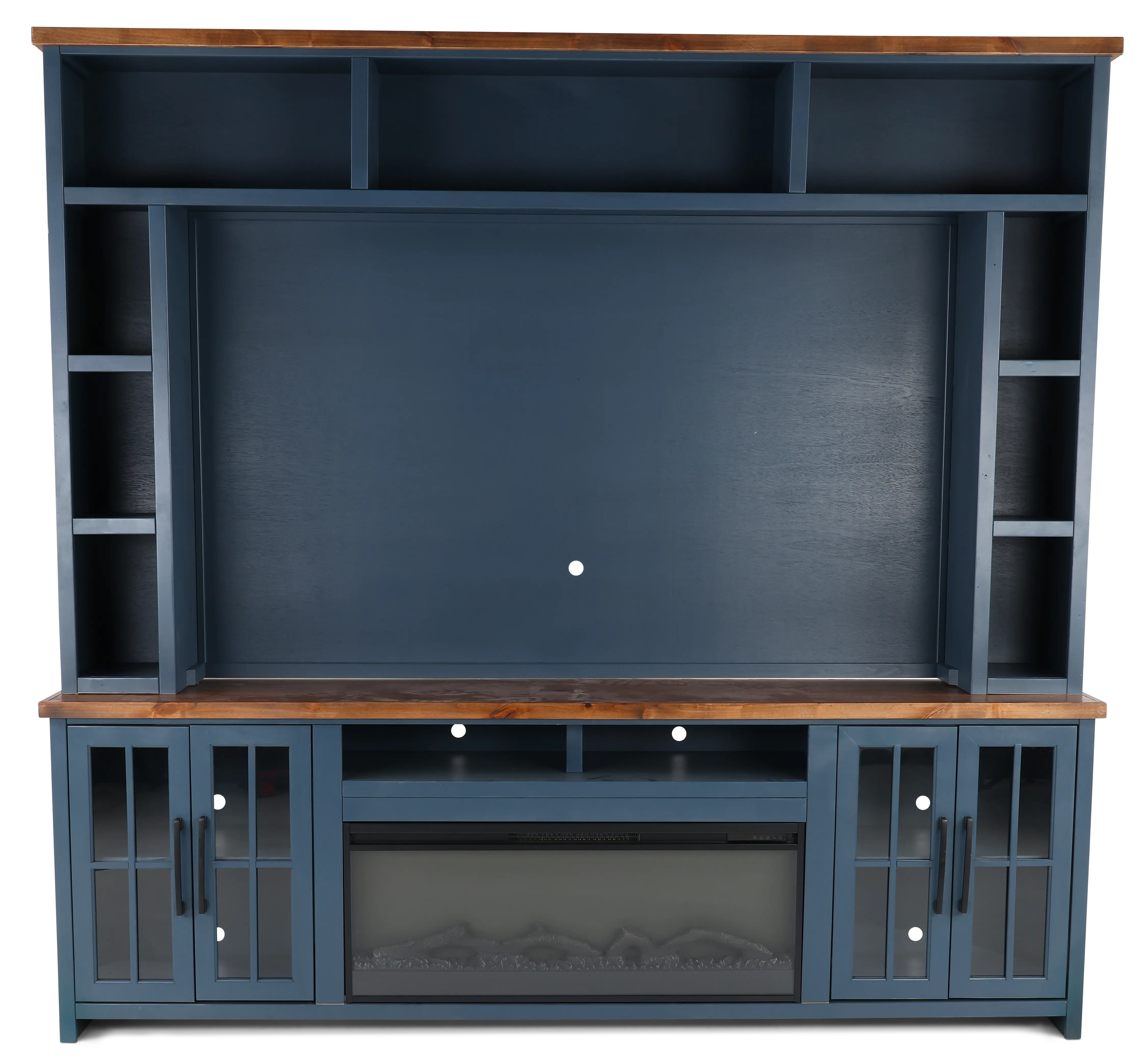 Nantucket Blue Fireplace Entertainment Center-1