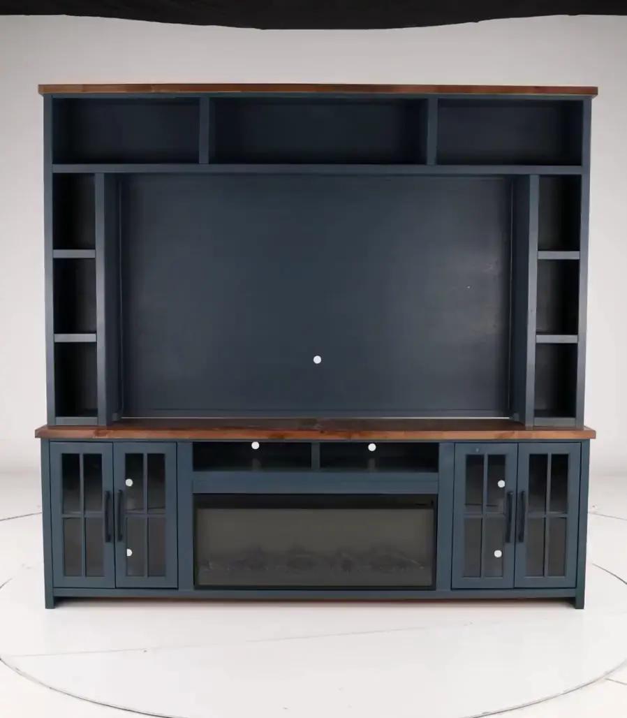 Nantucket Blue Fireplace Entertainment Center-10