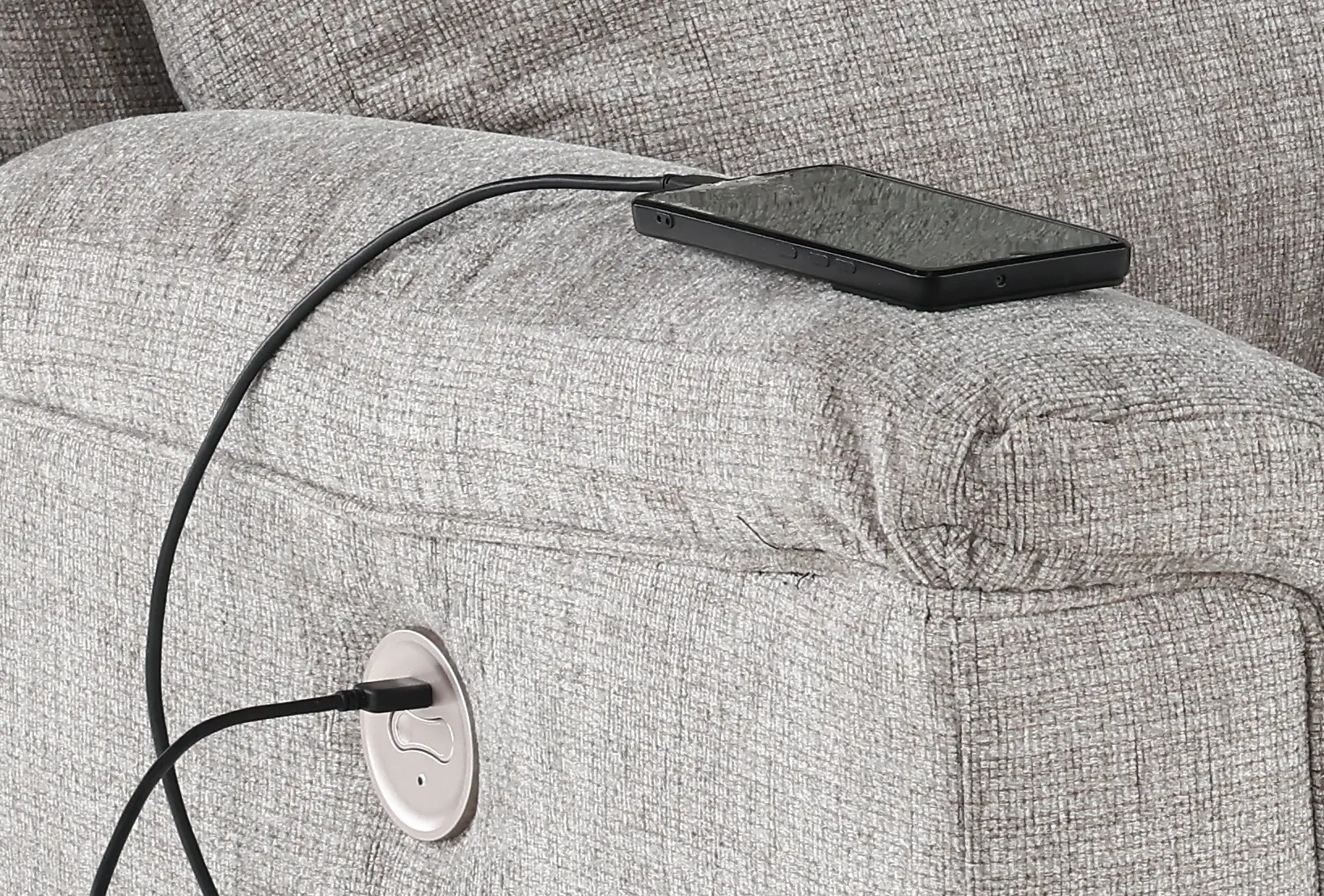 Barnsana Light Gray Power Reclining Sofa-8