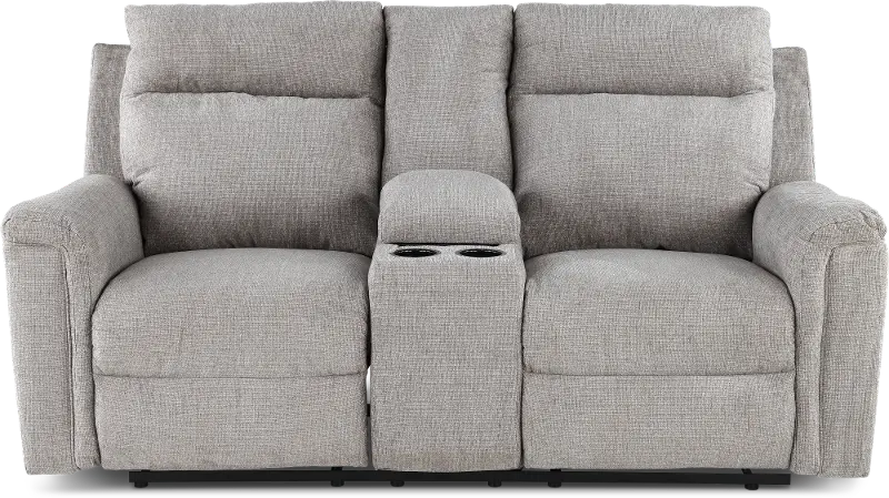 Barnsana Light Gray Power Reclining Loveseat