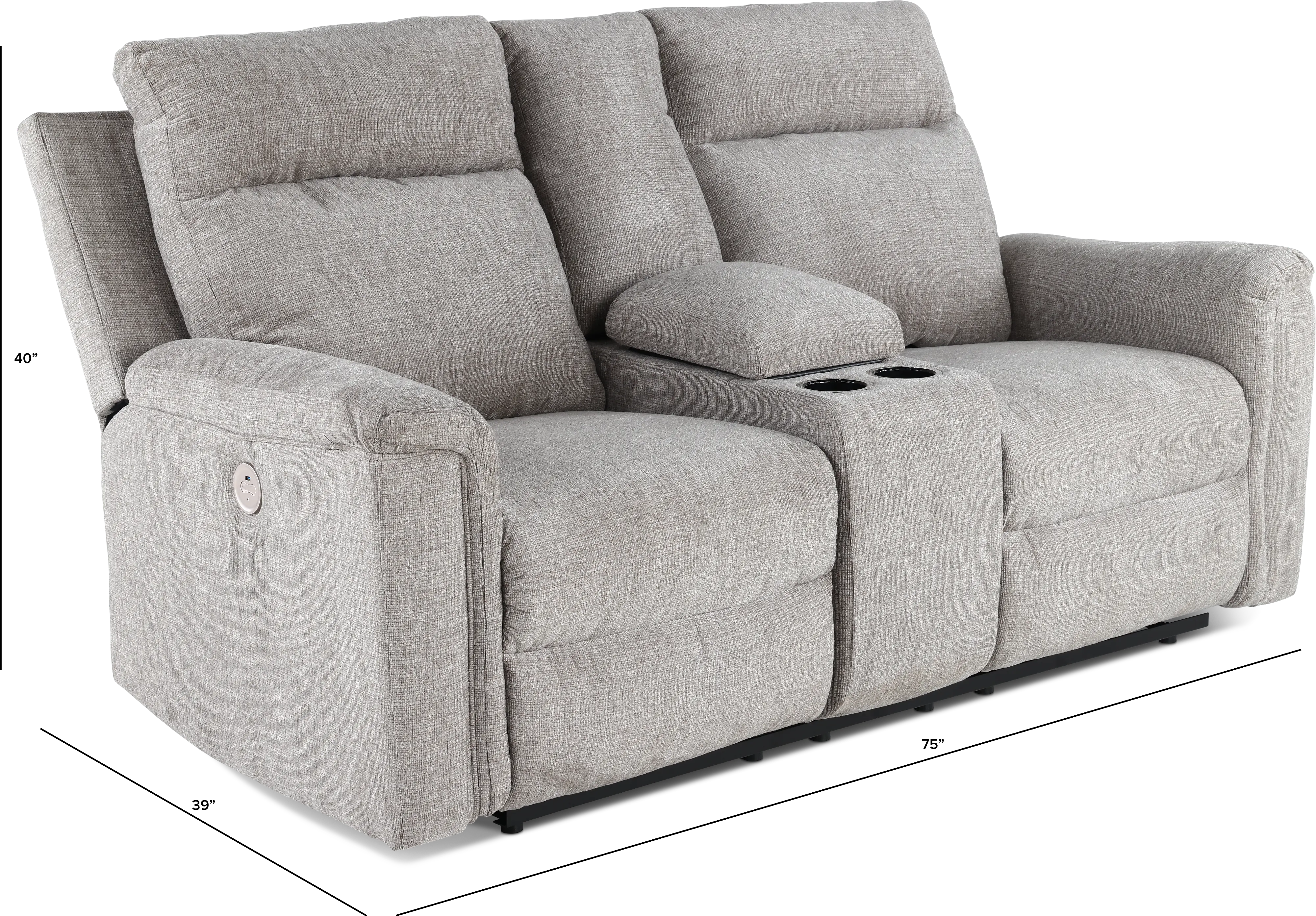 Barnsana Light Gray Power Reclining Loveseat-3