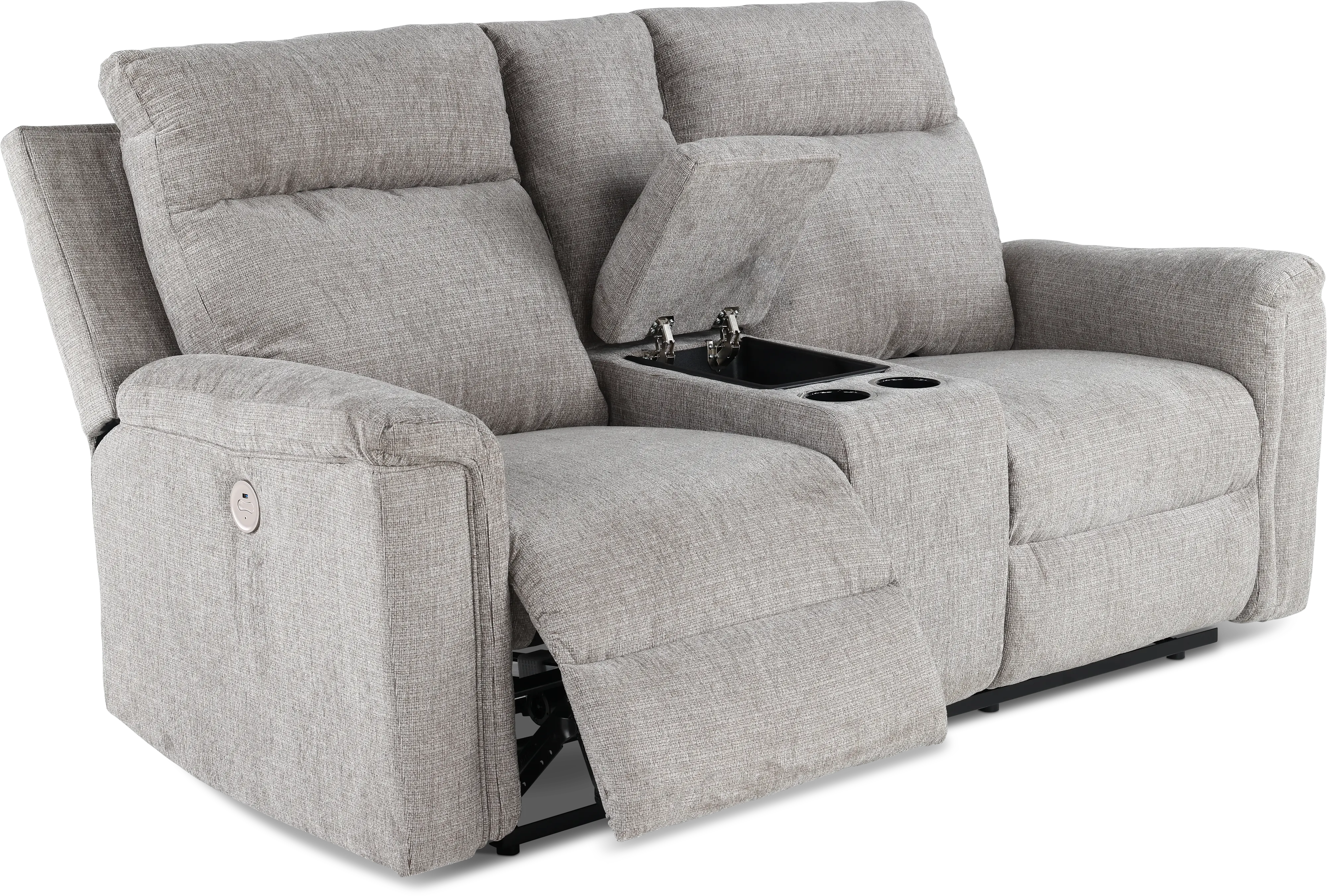Barnsana Light Gray Power Reclining Loveseat-6
