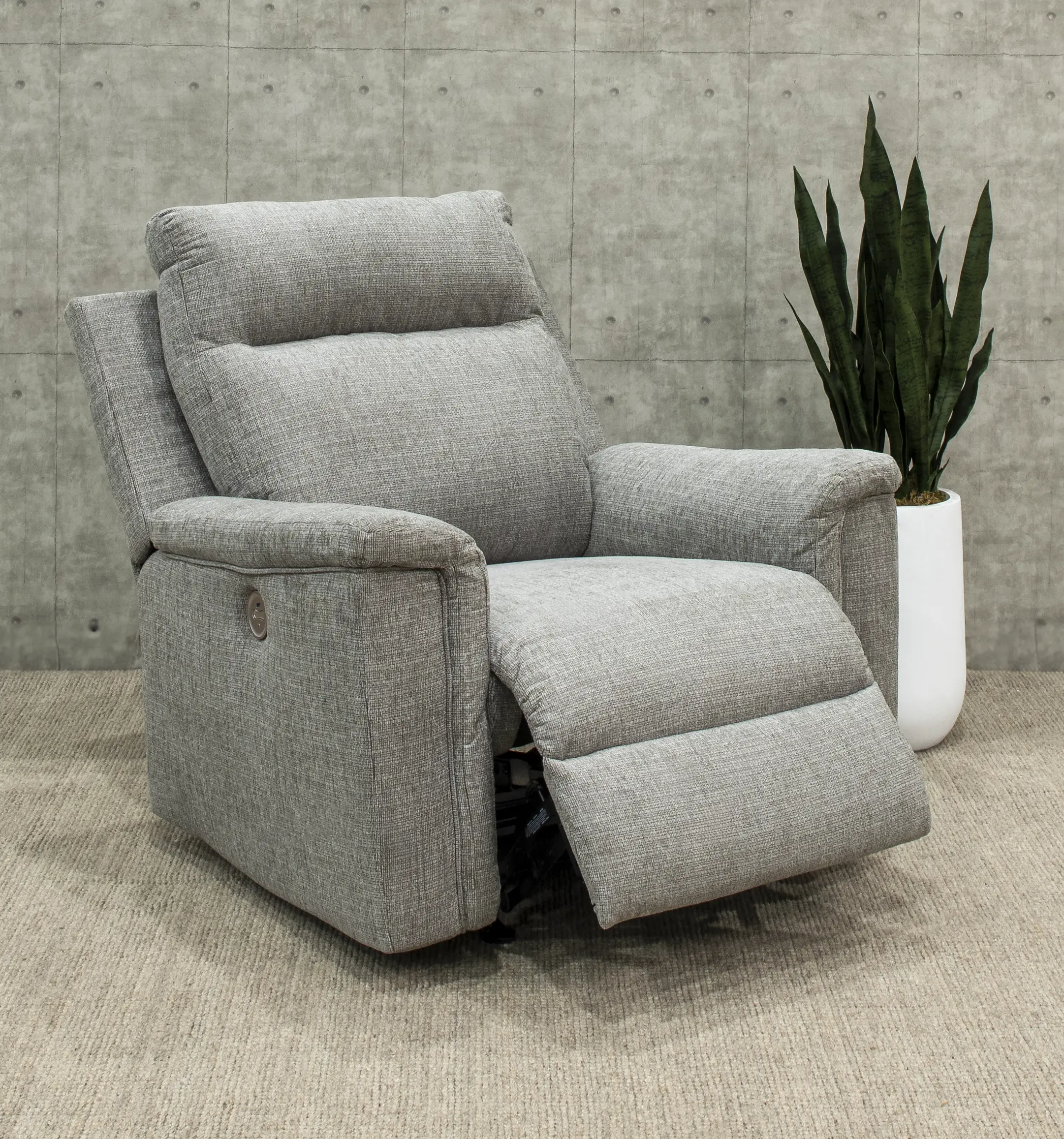 Barnsana Light Gray Power Recliner-2