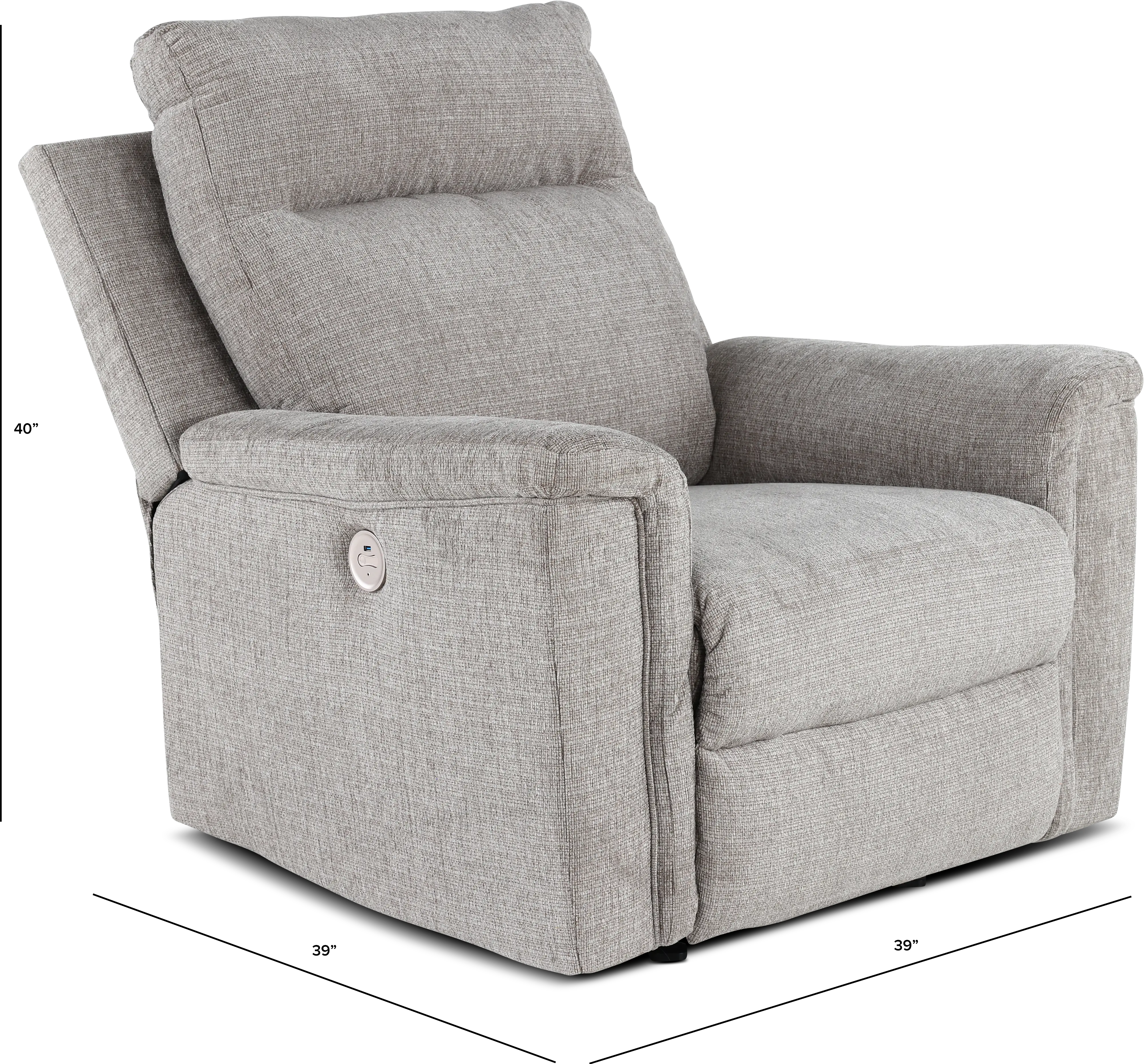 Barnsana Light Gray Power Recliner-3