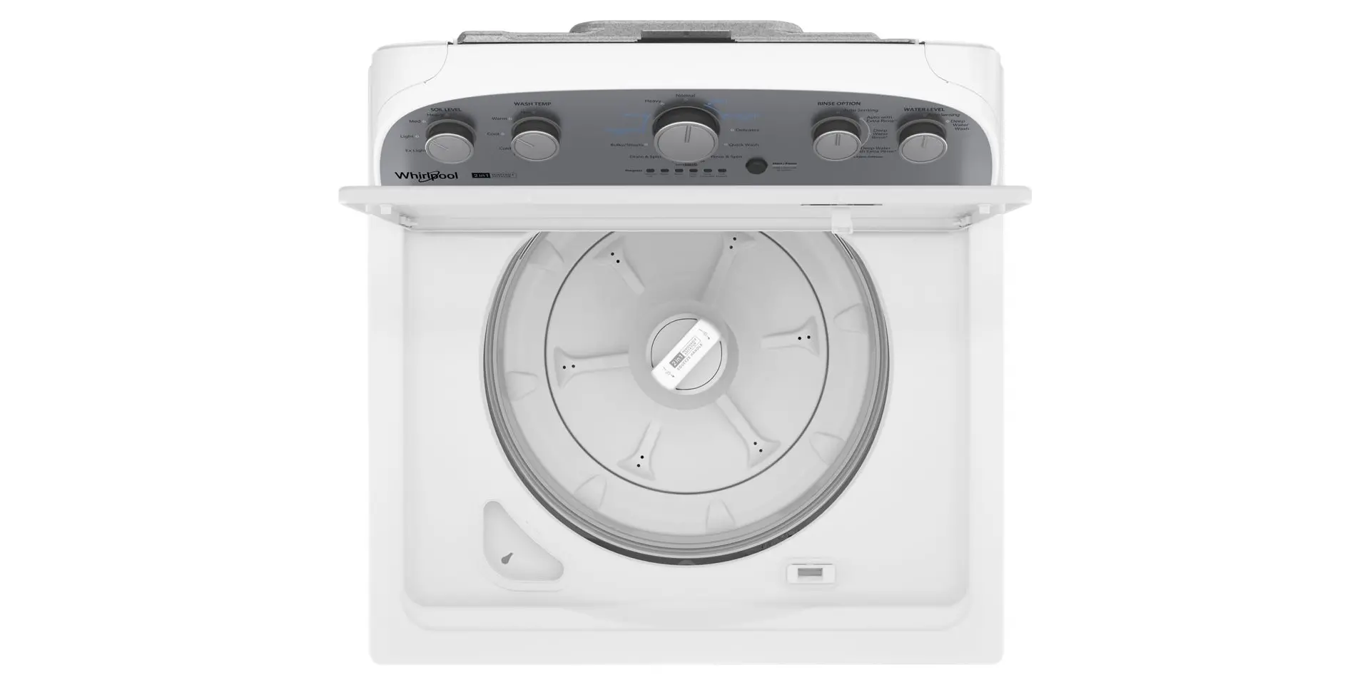 WTW4957PW Whirlpool 3.8 Cu Ft Top Load Washer with 2-in-1 Removable Agitator - White-8