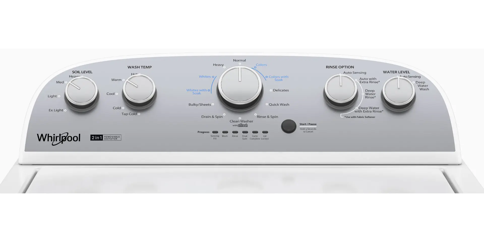 WTW4957PW Whirlpool 3.8 Cu Ft Top Load Washer with 2-in-1 Removable Agitator - White-9