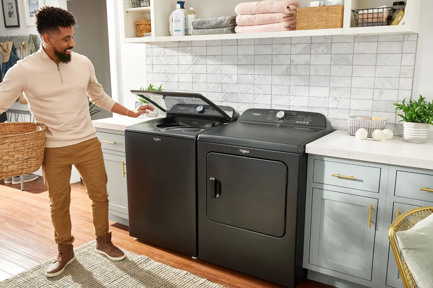 WTW6157PB Whirlpool 5.3 Cu Ft Top Load Washer - Volcano Black-12