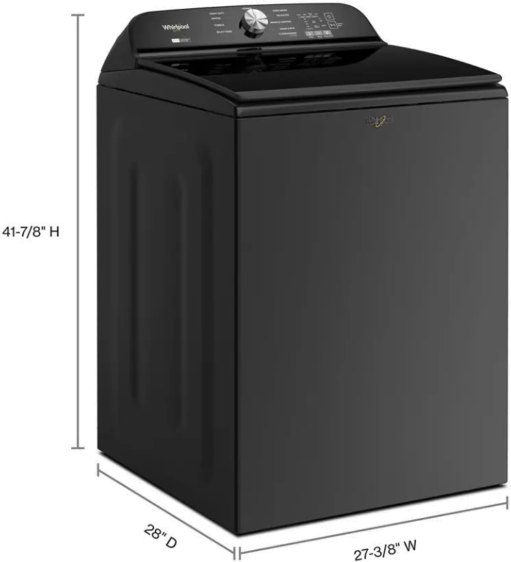 WTW6157PB Whirlpool 5.3 Cu Ft Top Load Washer - Volcano Black-13