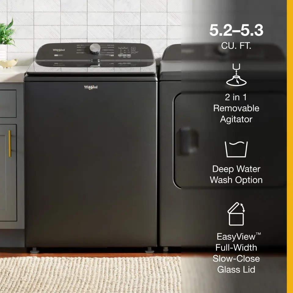 WTW6157PB Whirlpool 5.3 Cu Ft Top Load Washer - Volcano Black-3