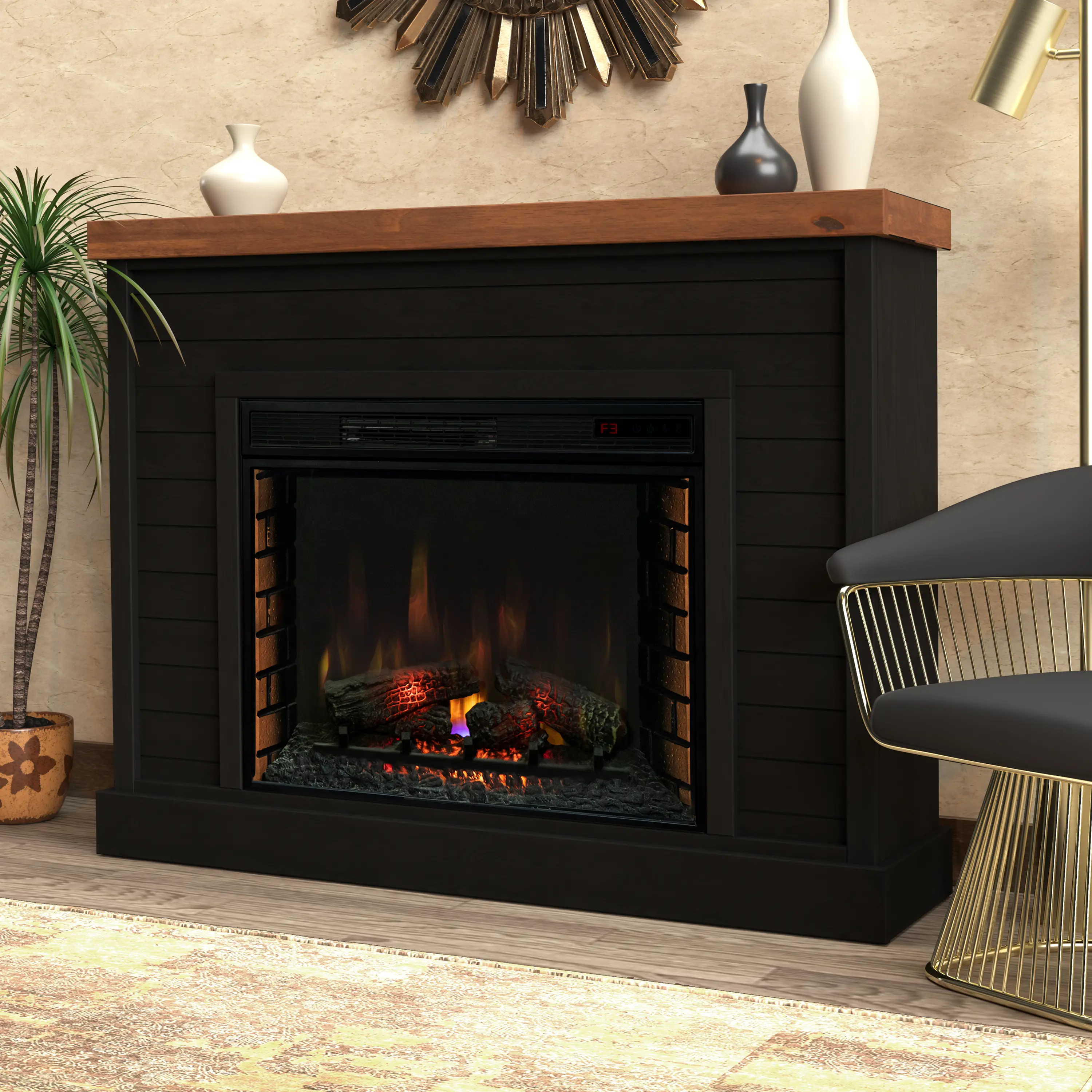 Washington Black 48  Fireplace Mantle-3