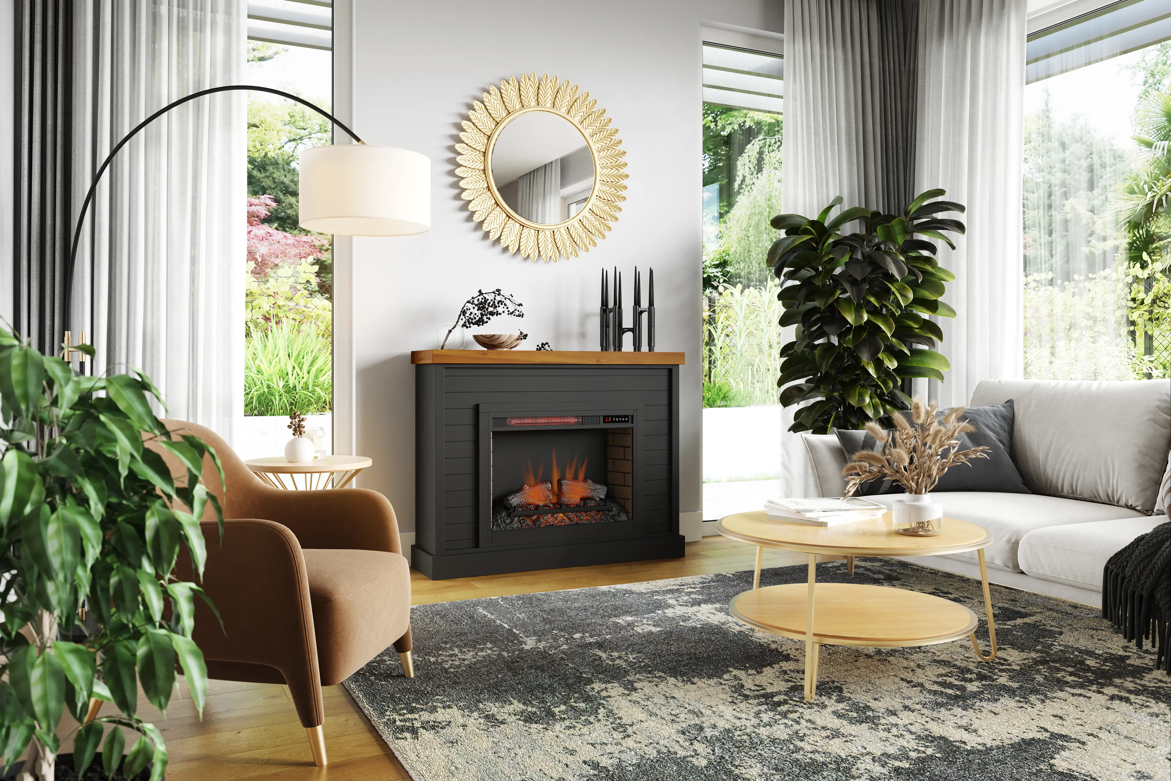 Washington Black 48  Fireplace Mantle-8