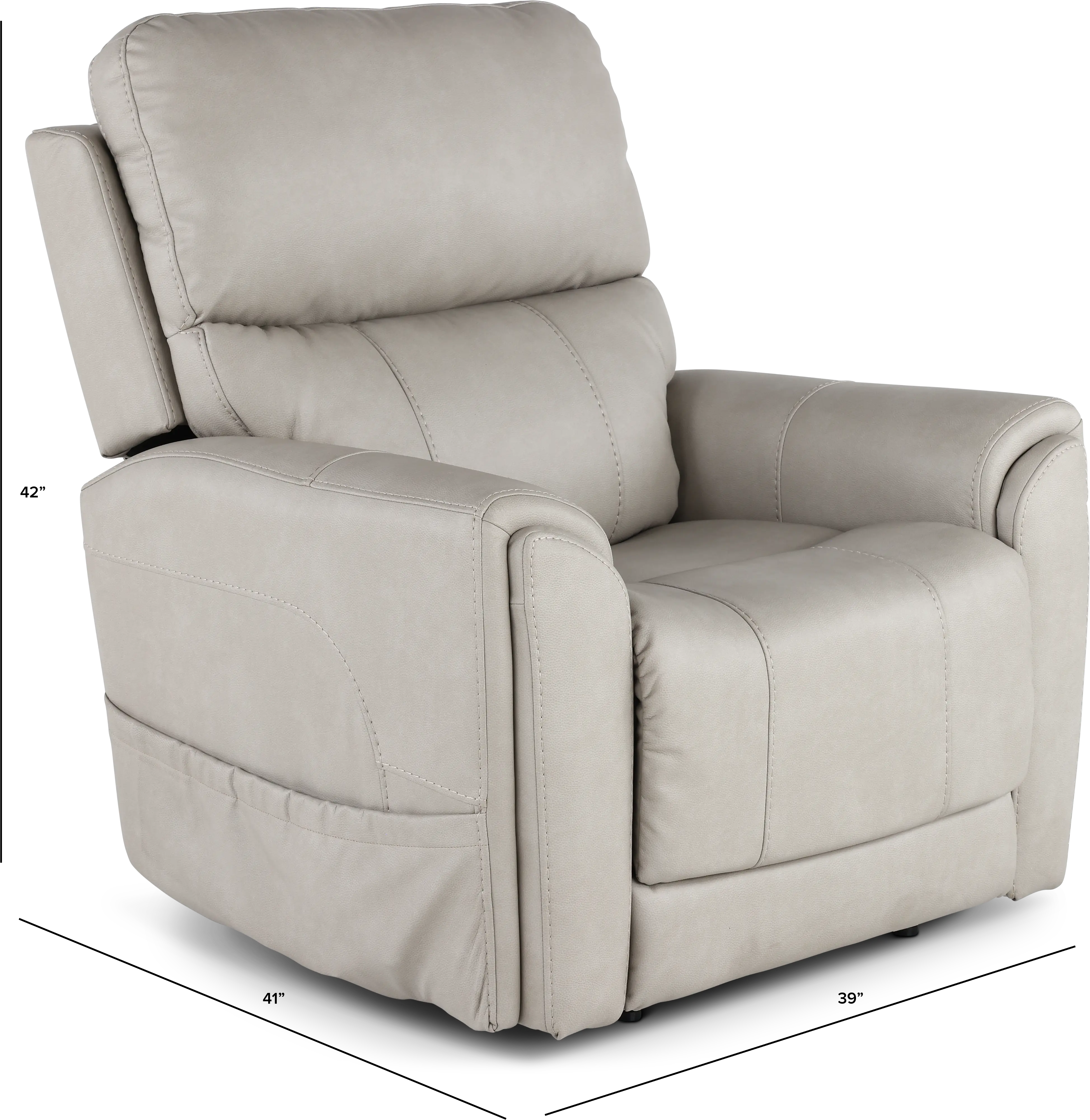 Damon Dove Gray Power Recliner with Massage-3