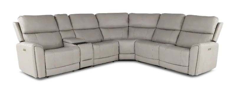 Damon Dove Gray 6-Piece Power Reclining Sectional with Wireless Charging