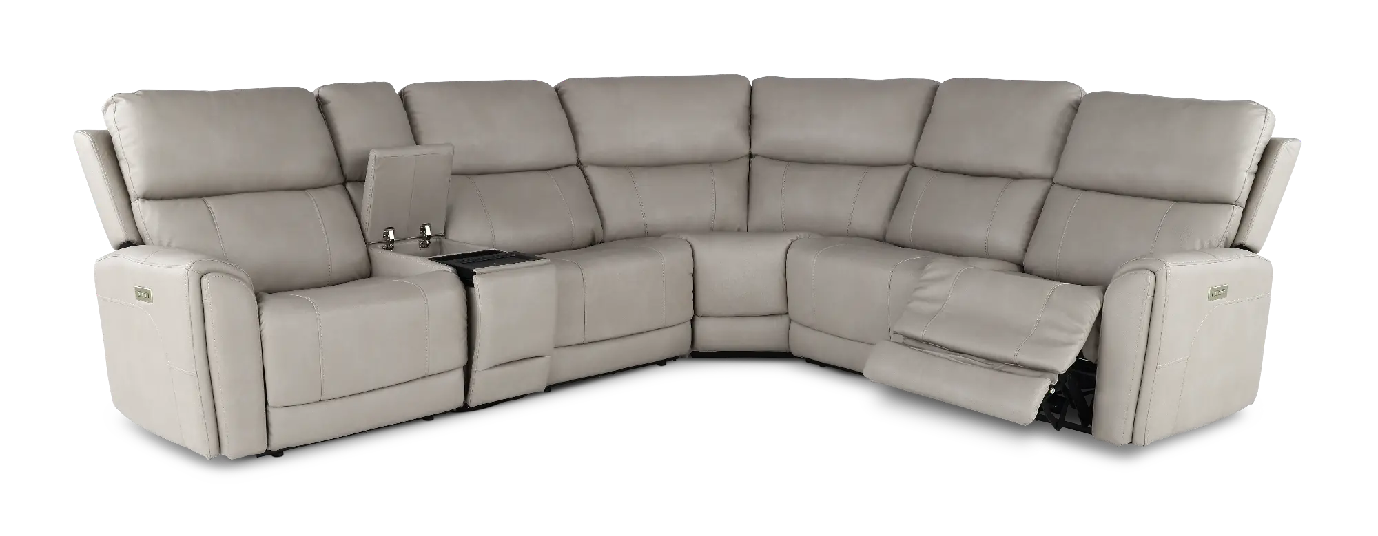 Damon Dove Gray 6-Piece Power Reclining Sectional with Wireless