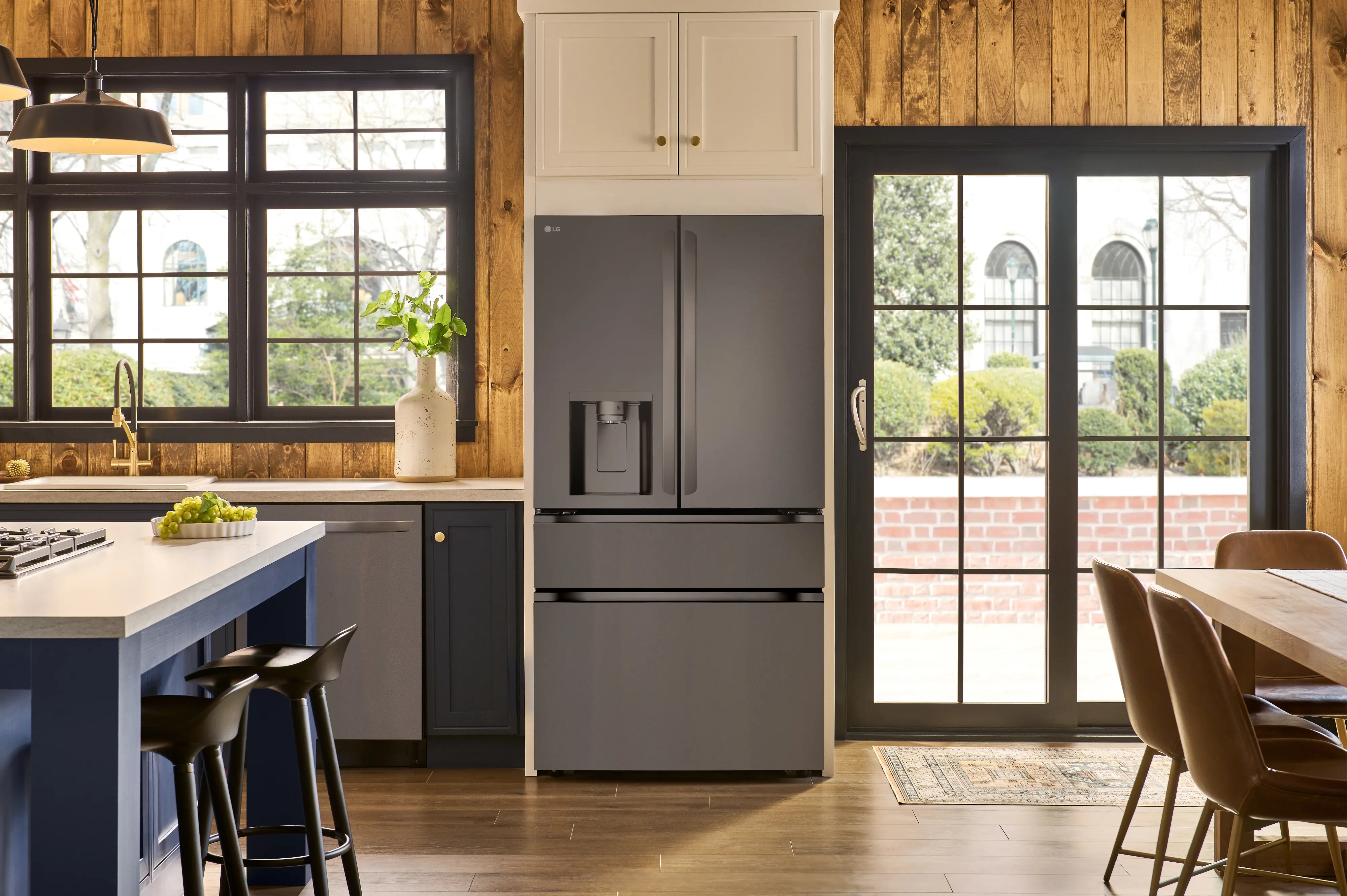 LF29H8330D LG 28.6 Cu Ft French Door Refrigerator - PrintProof™ Black Stainless Steel-2