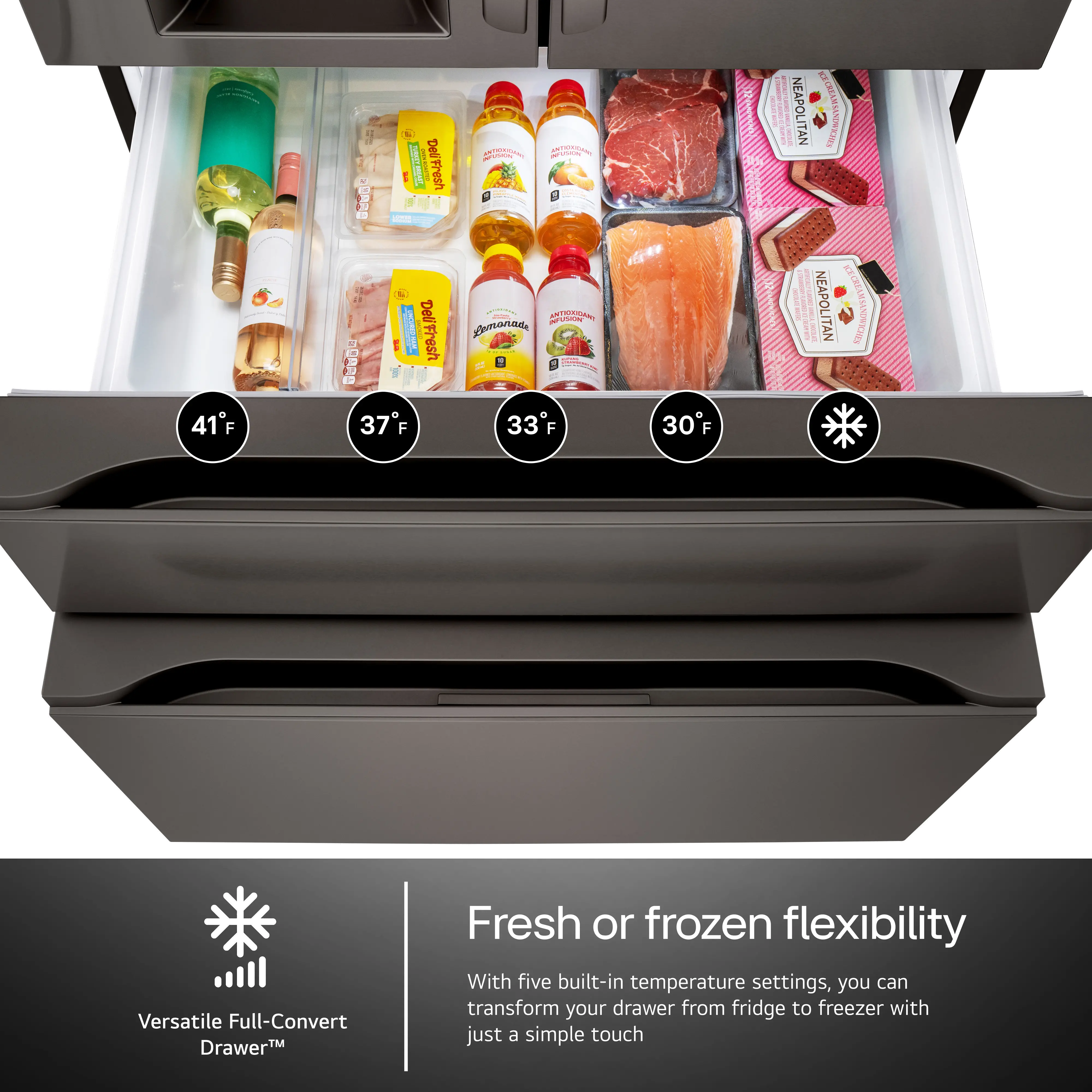 LF29H8330D LG 28.6 Cu Ft French Door Refrigerator - PrintProof™ Black Stainless Steel-6