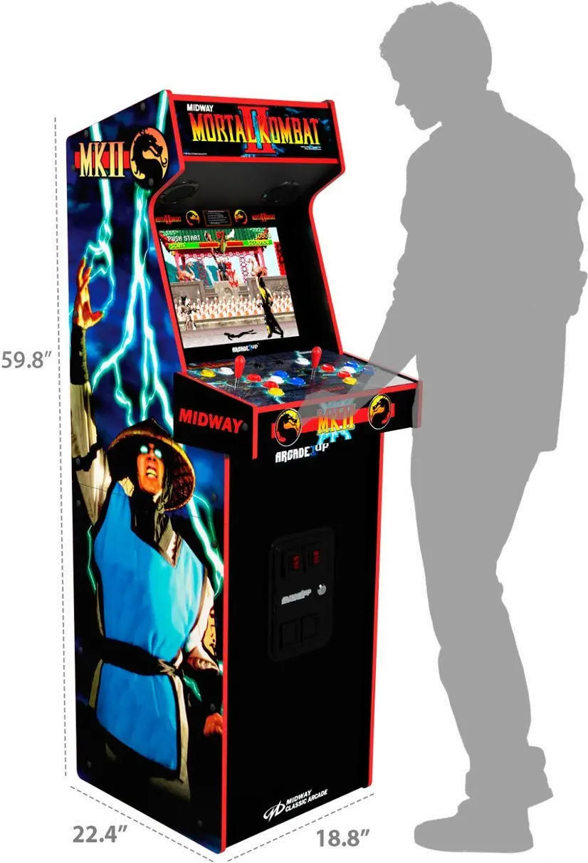195570019733 Arcade1Up Mortal Kombat II Deluxe Arcade Game-6