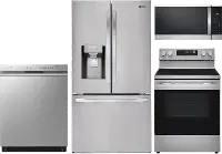LG-LRF28-FPS-4PCELE LG 4 Piece Electric Appliance Package - Stainless Steel