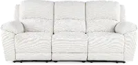 Birch Opal White Power Reclining Sofa