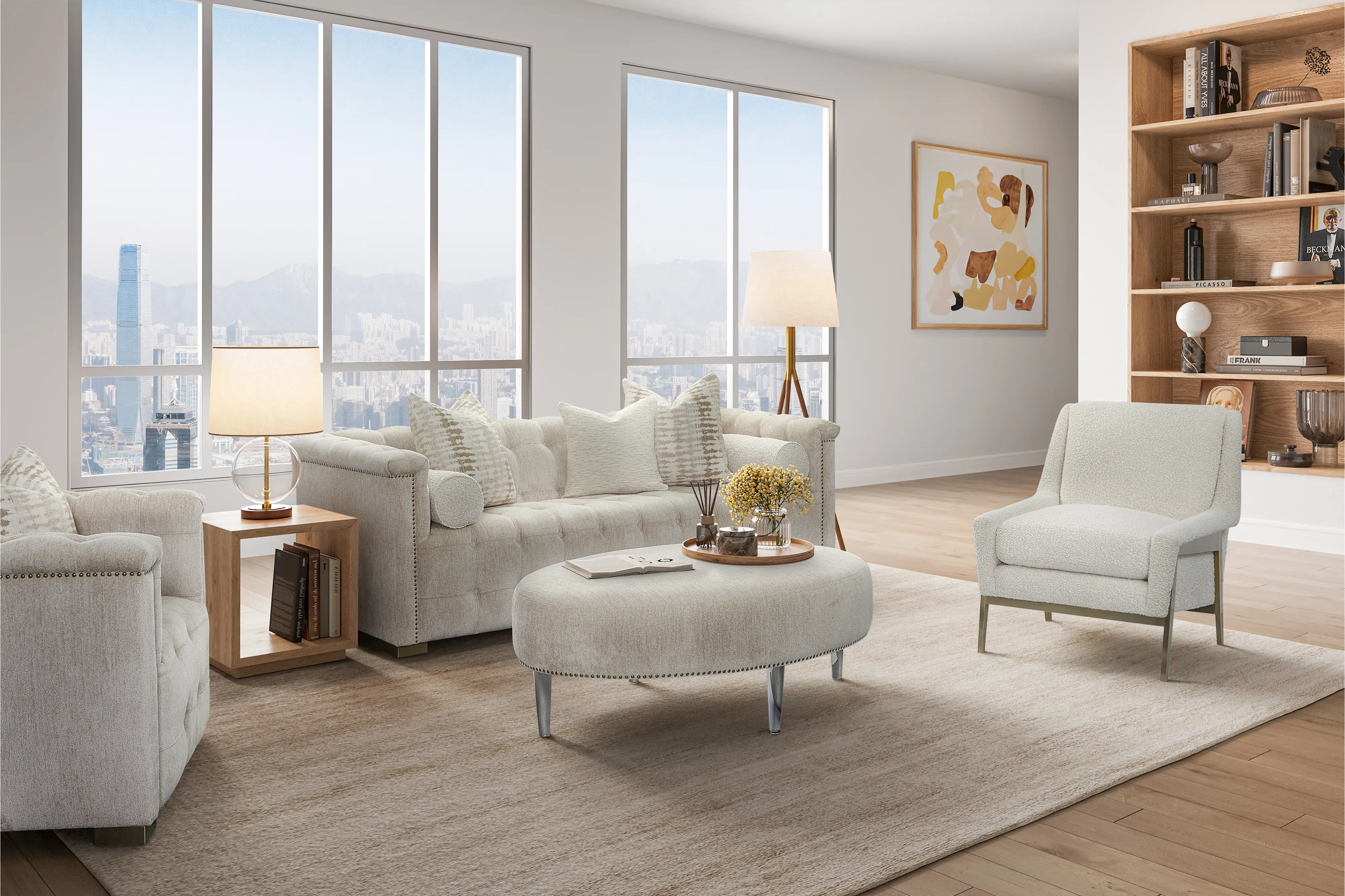Harper Light Beige Sofa-6