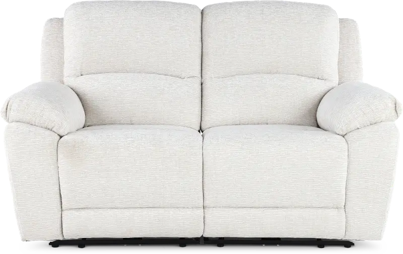 Birch Opal White Power Reclining Loveseat