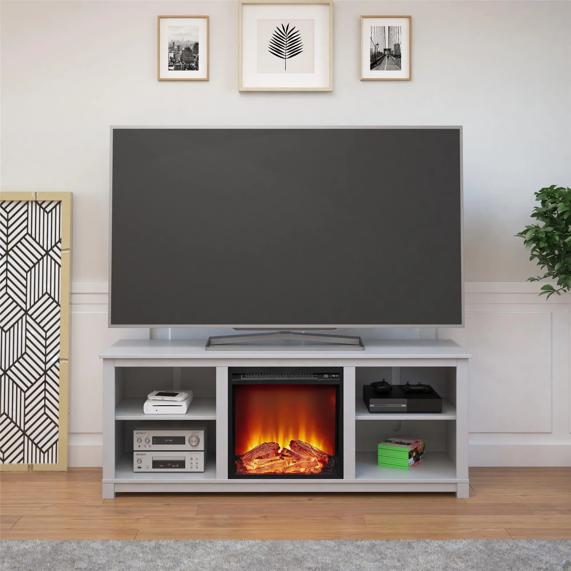 Edgewood Gray 58  Fireplace TV Stand-2