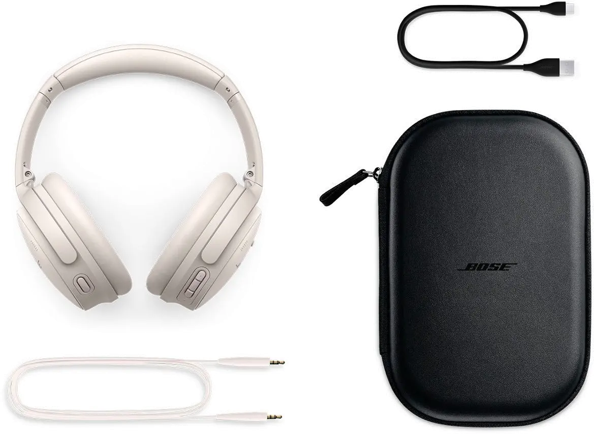 884367-0200 Bose QuietComfort 45 Wireless Noise Cancelling Headphones - White Smoke-6