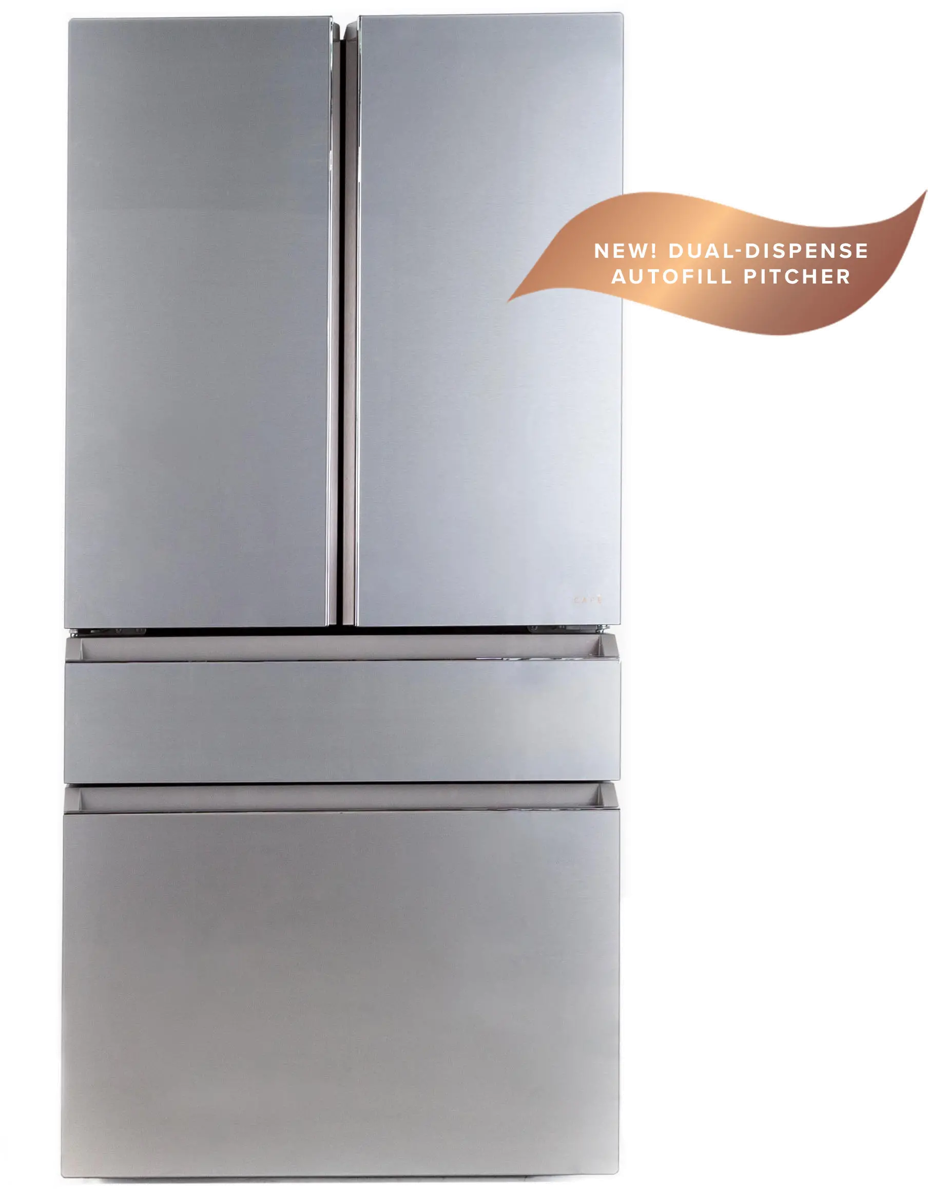 CGE29DM5TS5 GE Cafe 28.7 Cu Ft 4-Door French Door Refrigerator - Platinum Glass-1