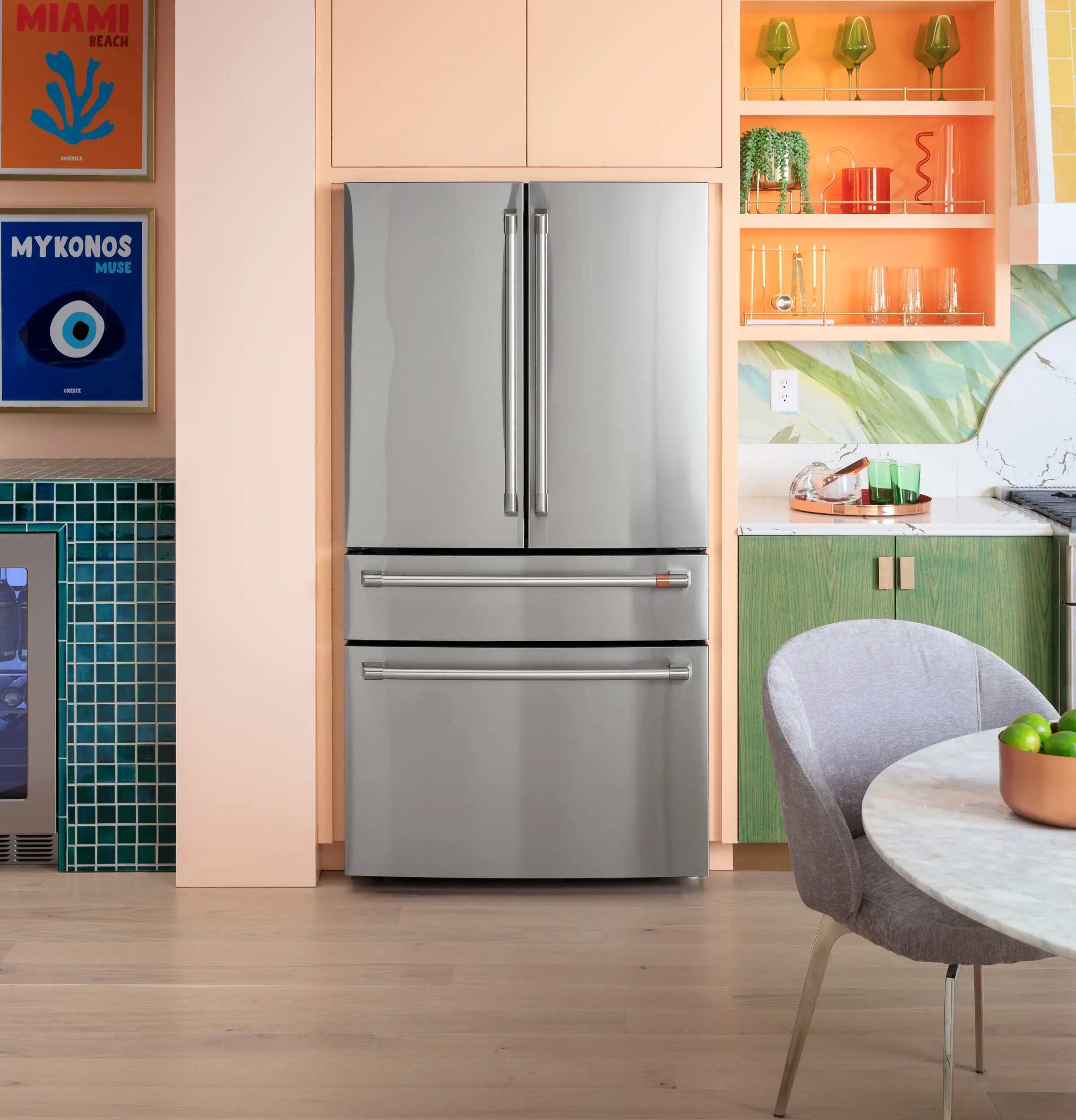 CGE29DM5TS5 GE Cafe 28.7 Cu Ft 4-Door French Door Refrigerator - Platinum Glass-2
