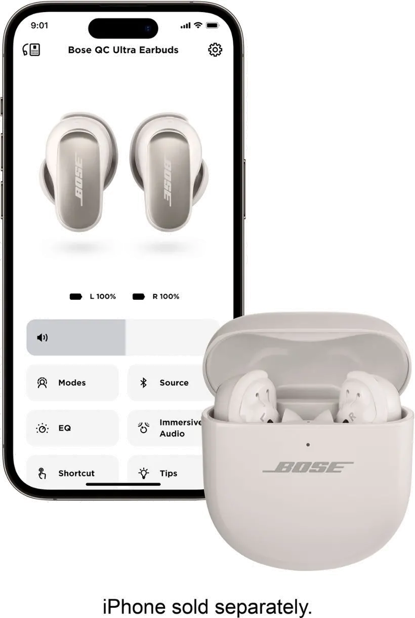 882826-0020 Bose QuietComfort Ultra True Wireless Noise Cancelling In-Ear Earbuds - White Smoke-9