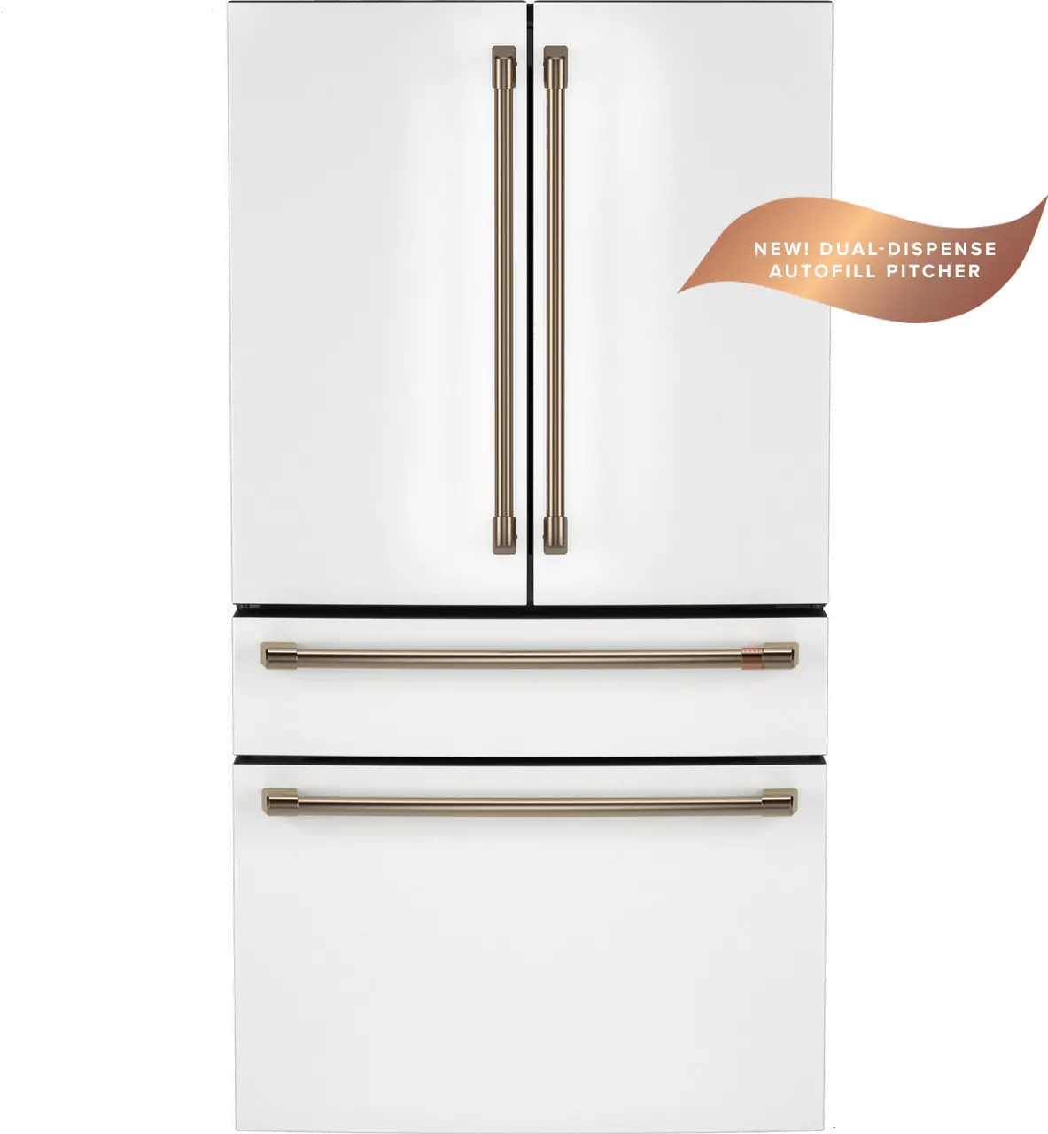 CGE29DP4TW2 GE Cafe 28.7 Cu Ft 4-Door French Door Refrigerator - Matte White-1