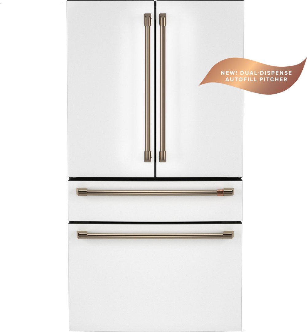 GE Cafe 28.7 Cu Ft 4-Door French Door Refrigerator - Matte White