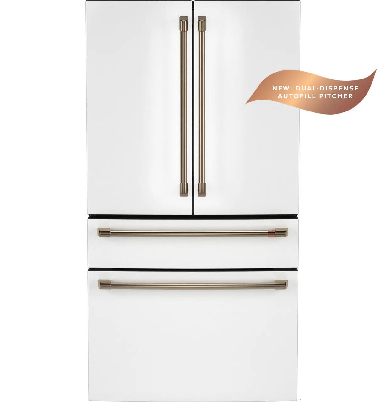 CGE29DP4TW2 GE Cafe 28.7 Cu Ft 4-Door French Door Refrigerator - Matte White-2
