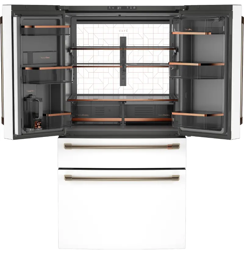 GE Cafe 28.7 Cu Ft 4-Door French Door Refrigerator - Matte White